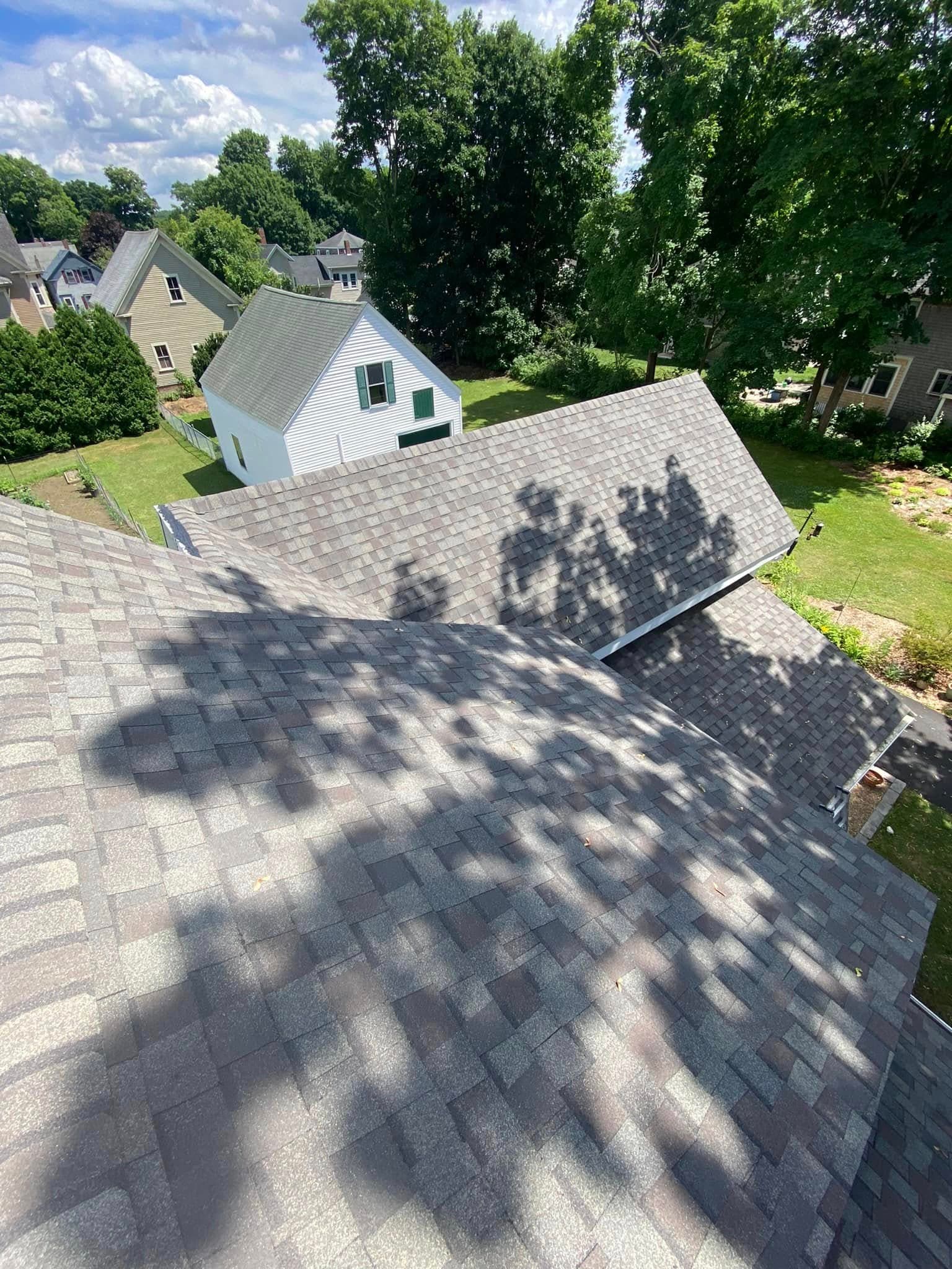 New architectural asphalt shingles from above