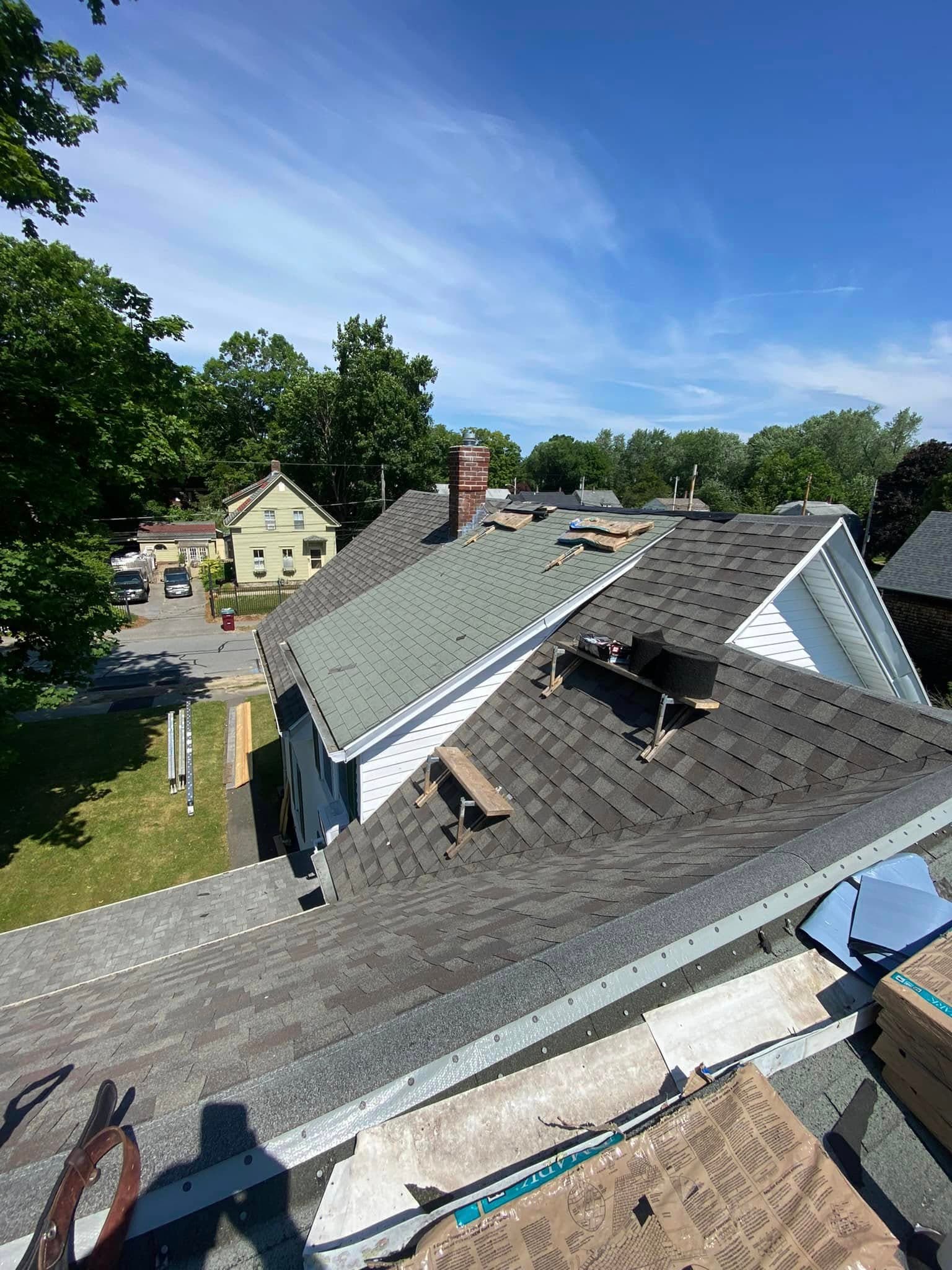 Roof during tear-off before new shingles